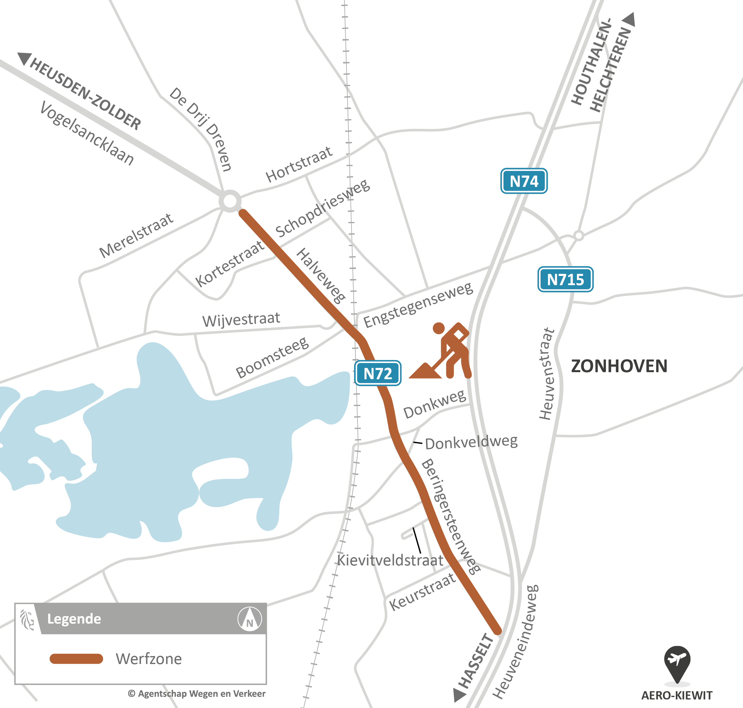 Nieuwe fietspaden en gescheiden riolering op de N72 in Zonhoven Wegen
